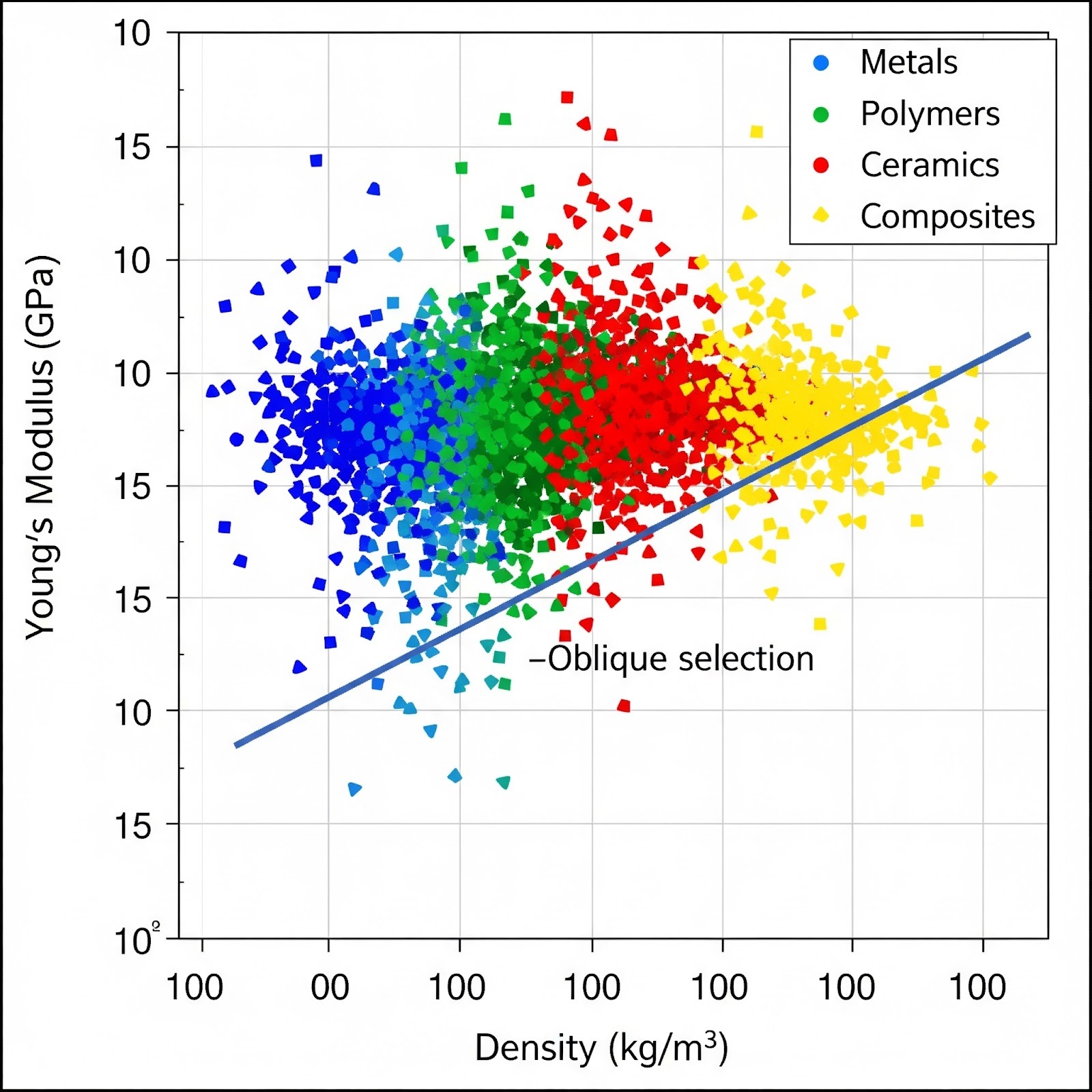 Ashby diagram for material selection